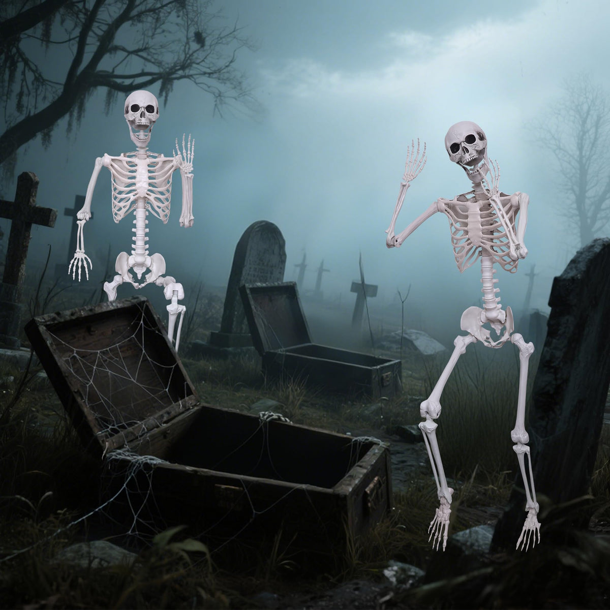 2 Pack 5.4ft Life Size Skeleton with Movable Joints K76899