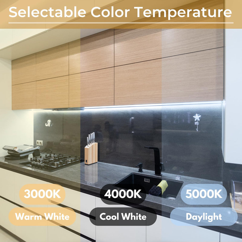 24-Inch LED Under Cabinet Light, Dimmable Color Selectable, 11W, White T8309