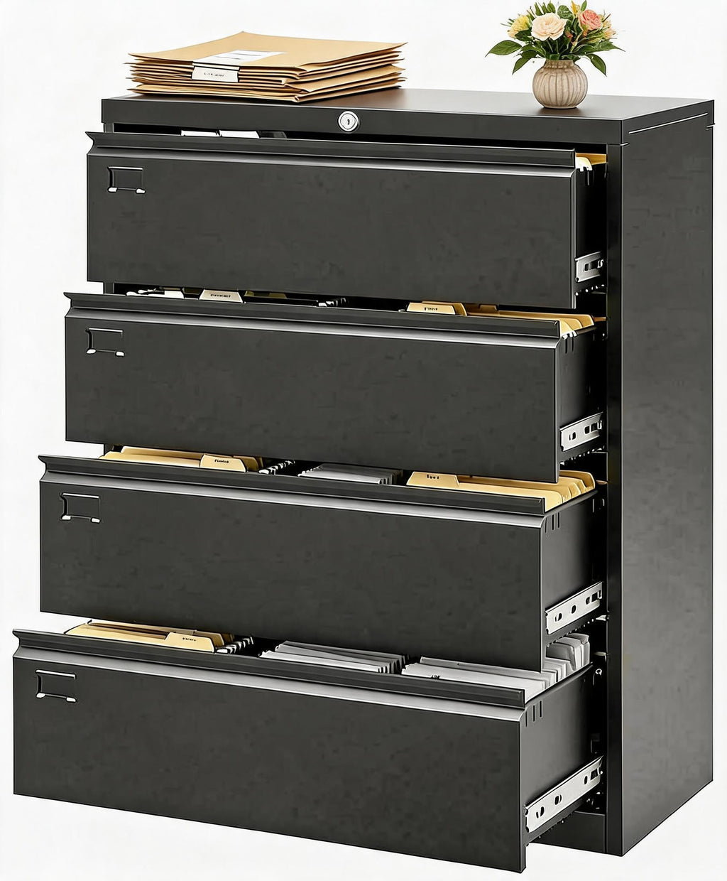 4 Drawer Metal File Cabinet with Lock W740034