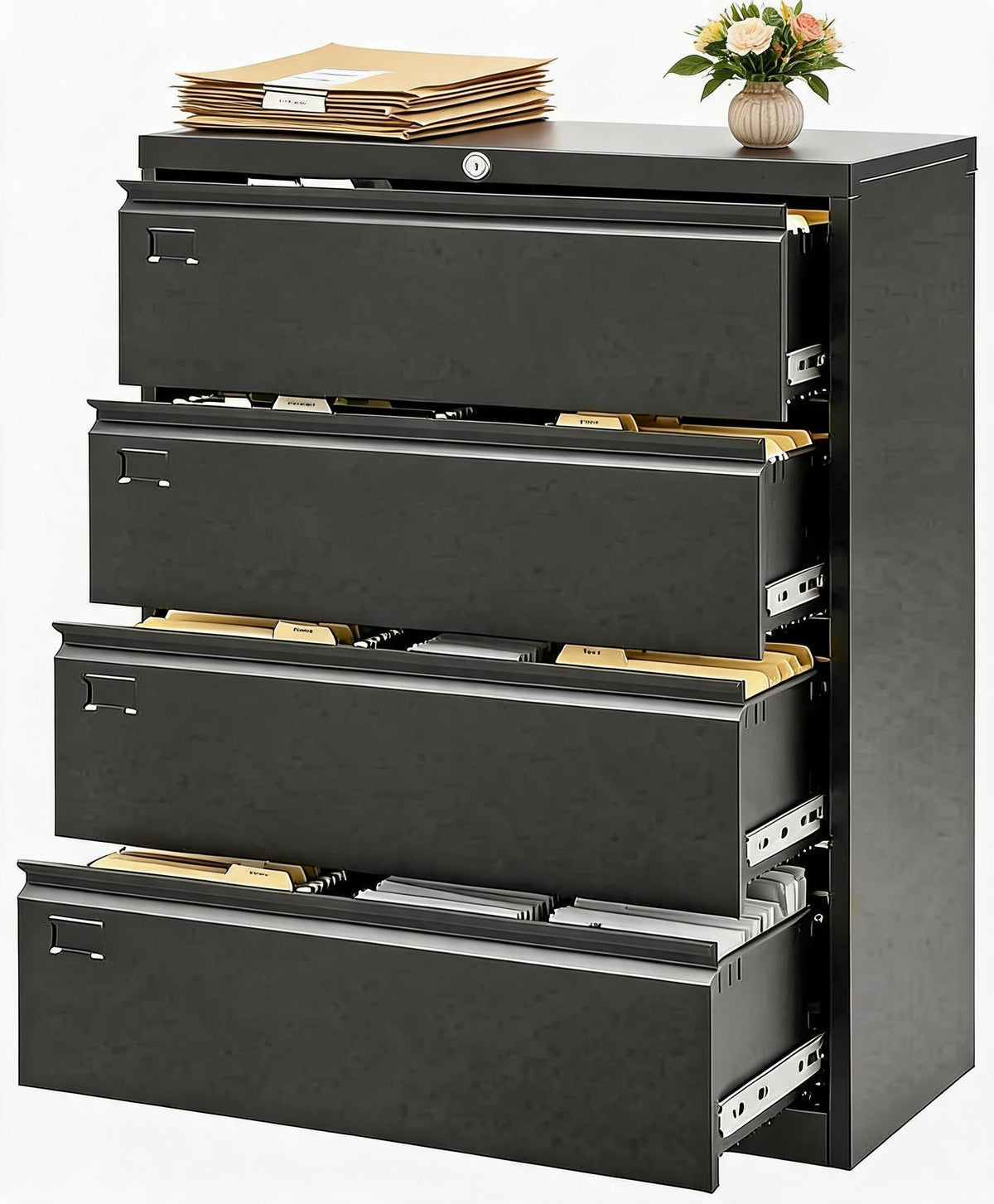 4 Drawer Metal File Cabinet with Lock W740034