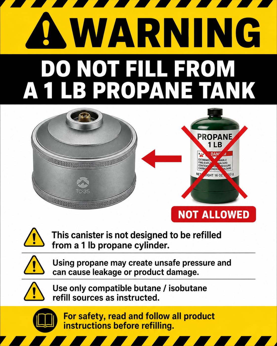 Empty Refillable Gas Canister 110g N726343
