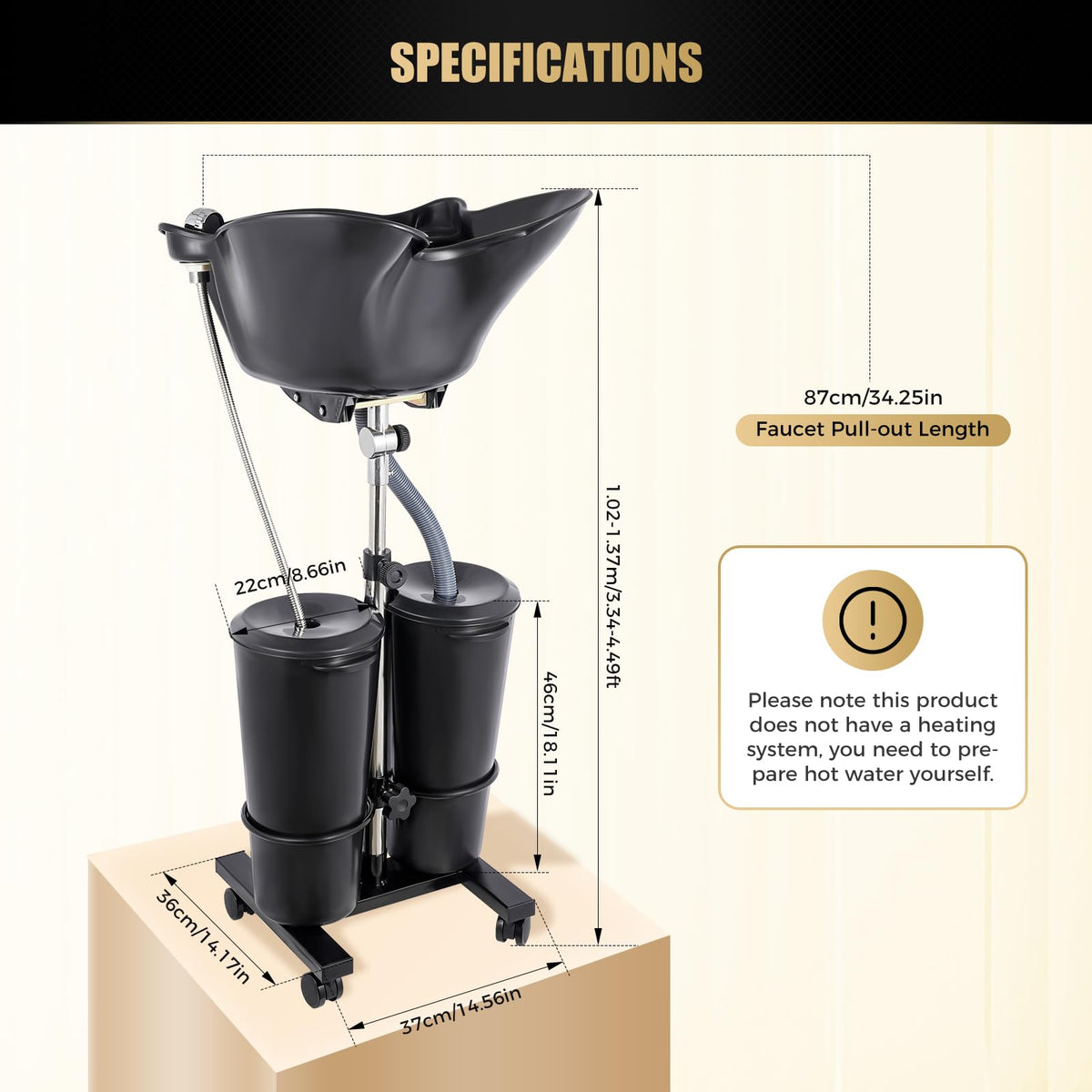 Portable Shampoo Bowl Unit with 2 Bucket V242