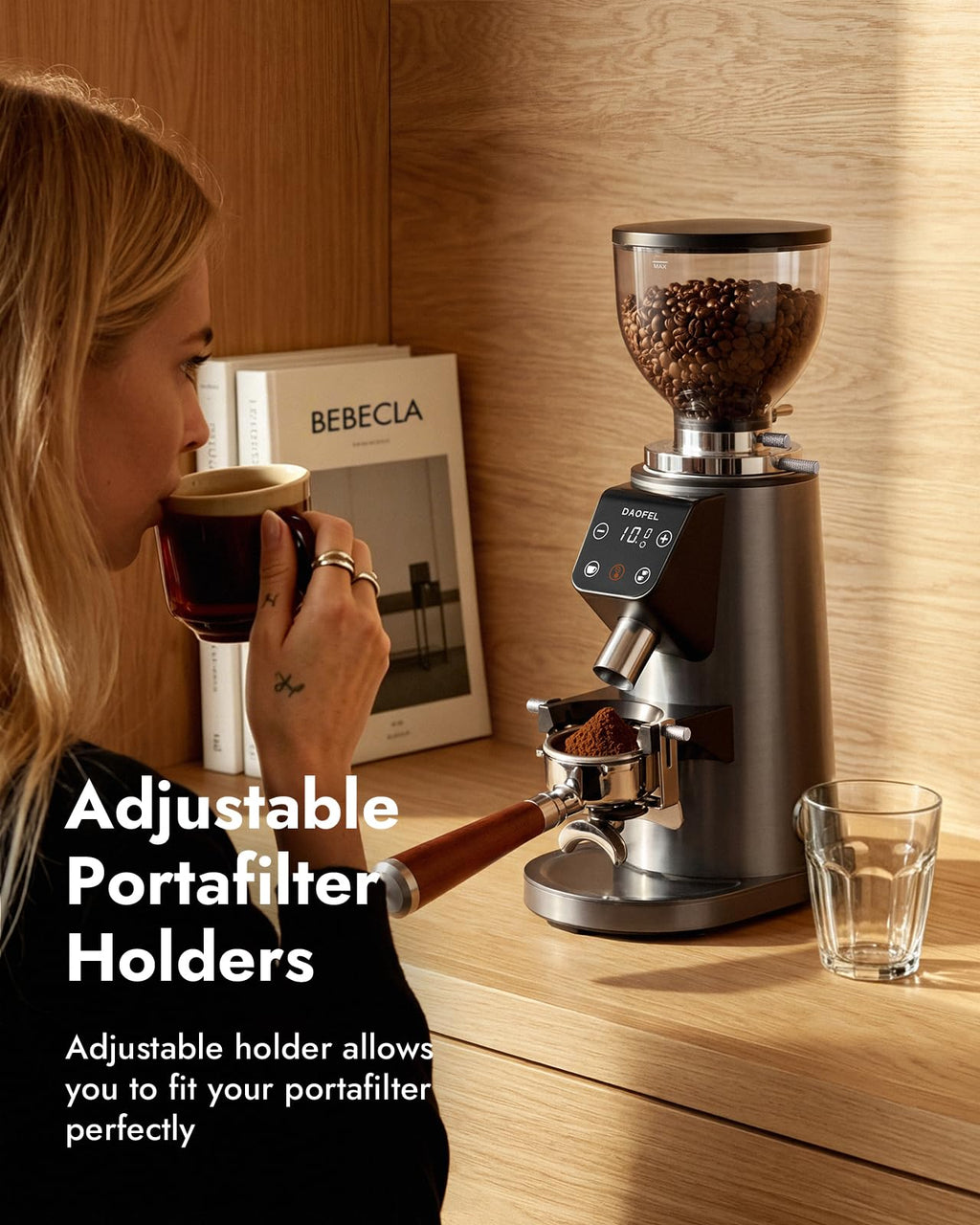 64MM Flat Burr Electric Coffee Grinder C855735