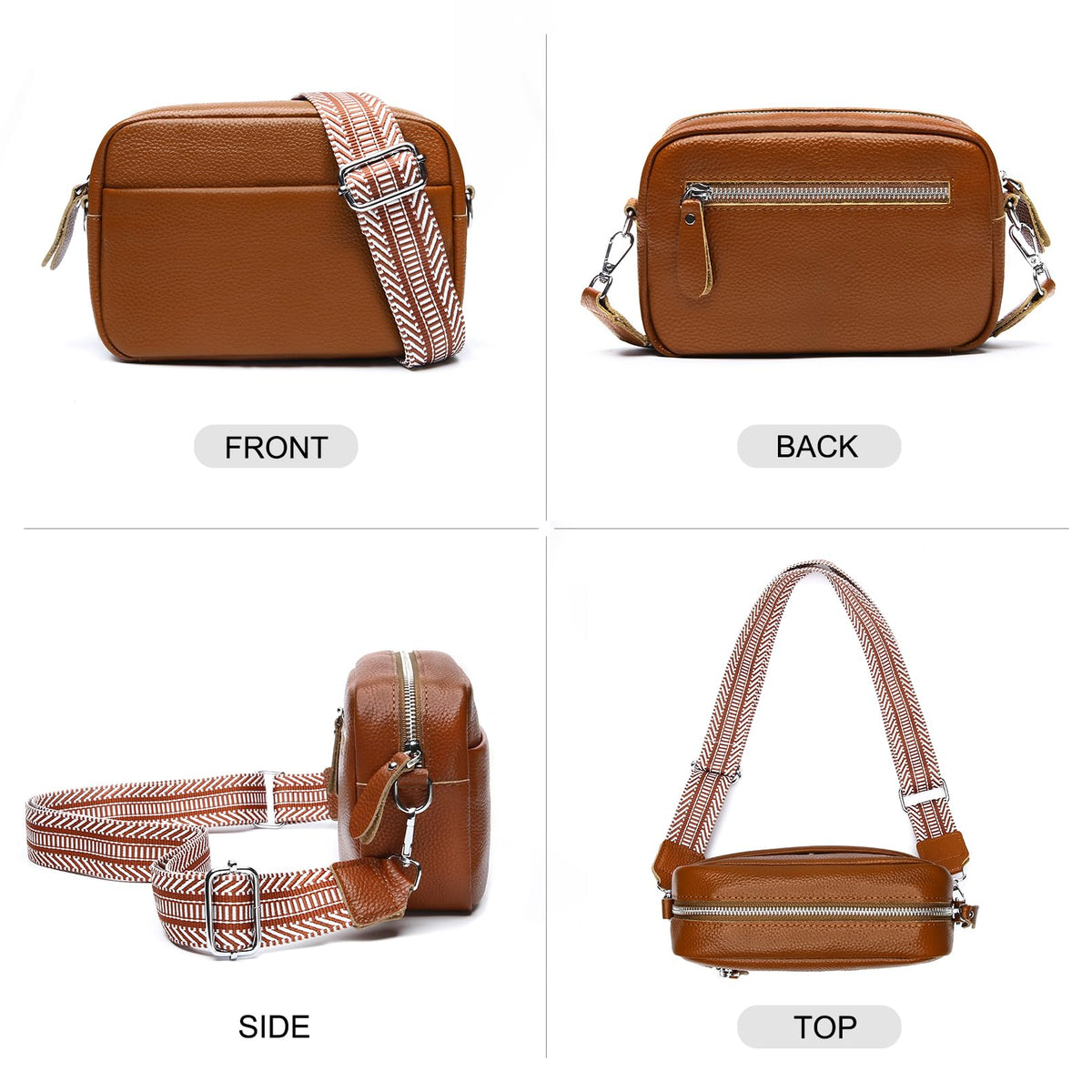 Small Leather Crossbody Bag O4545