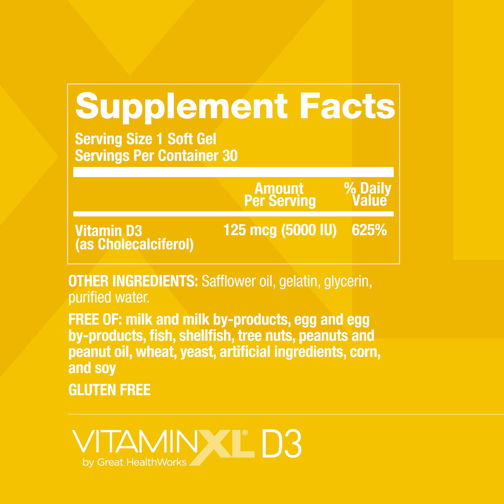 60 Soft Gels & Vitamin D3 5000 IU 30 Count A747