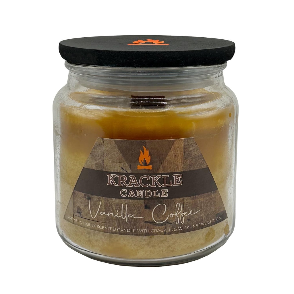16 oz Vanilla Coffee Scented Candle with Wooden Wick X326973