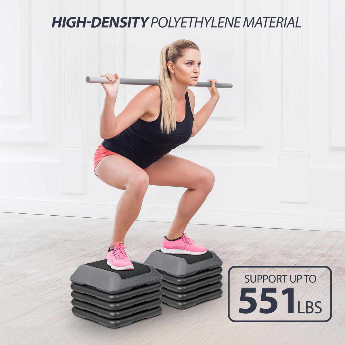Adjustable Aerobic Step Platform with 4 Risers X989