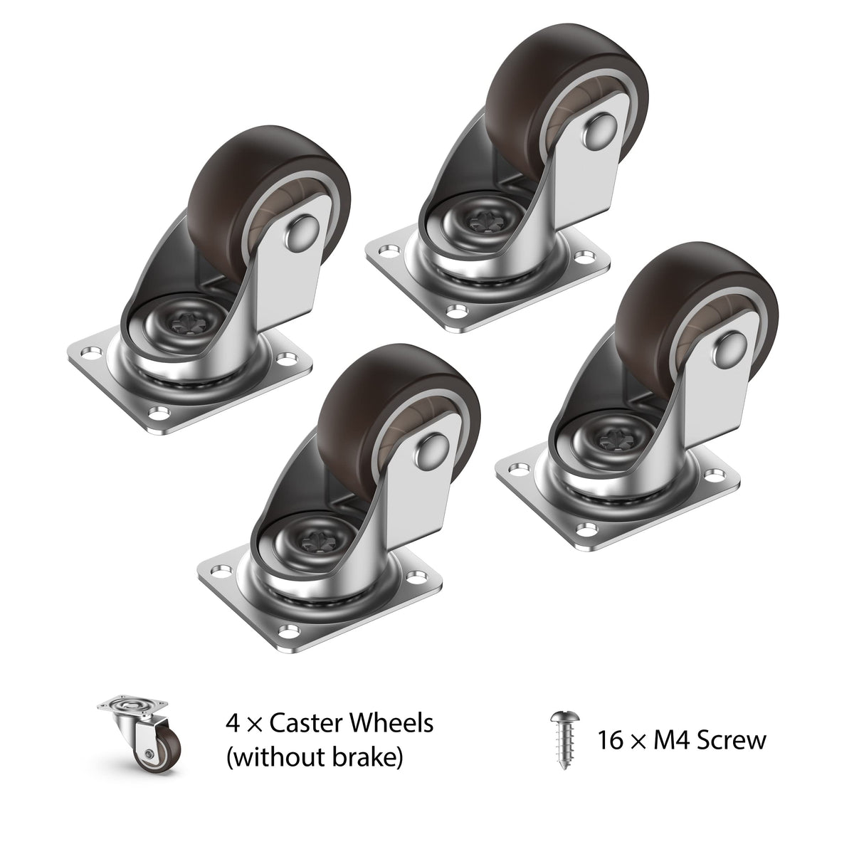 1inch Small Caster Wheels Set of 4 B967