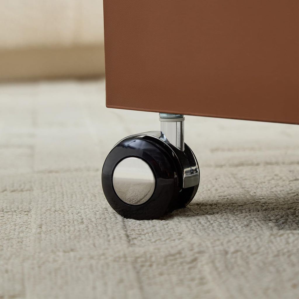 Brown MDF Leather Accent Table C27251