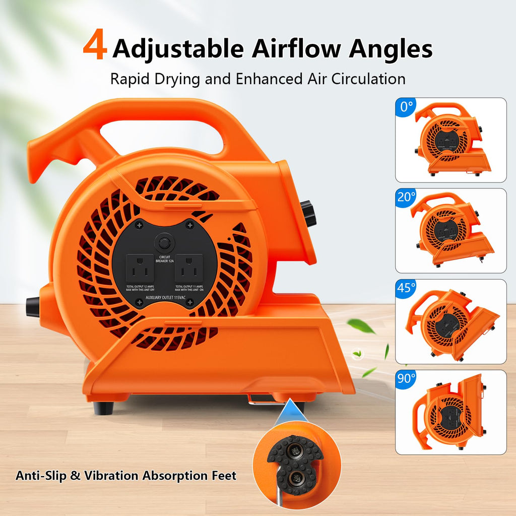 1/6 HP 600 CFM Portable Air Mover Blower Fan K25421