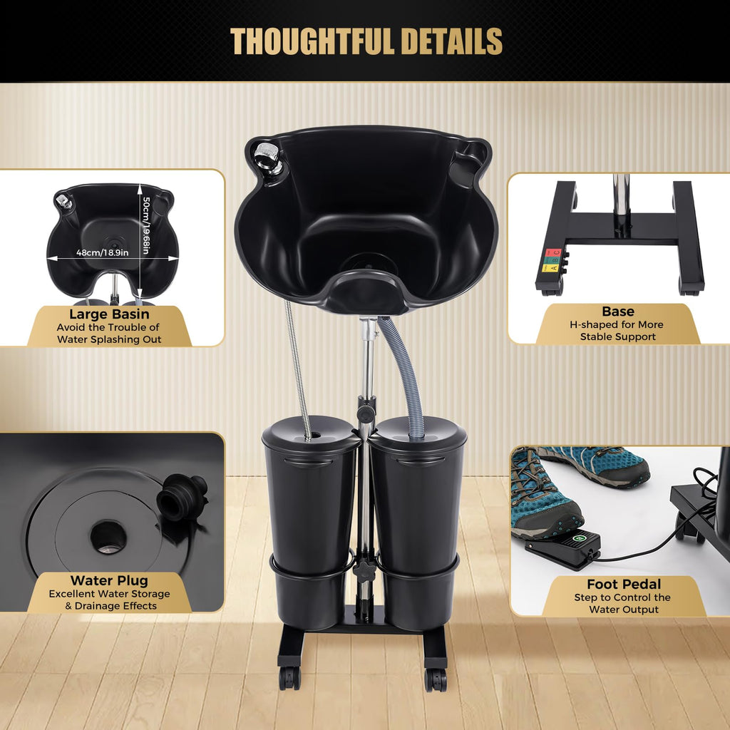 Portable Shampoo Bowl Unit with 2 Bucket V242