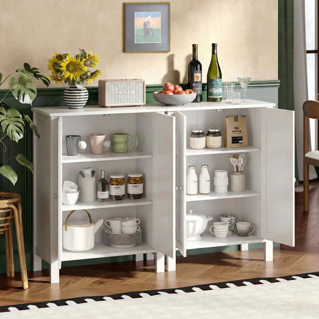 White Free Standing Bathroom Cabinet with Adjustable Shelf C33306