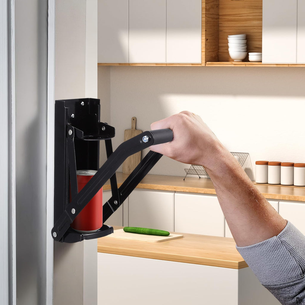 Heavy Duty Wall Mounted Stainless Steel Can Crusher with Built-in Bottle Opener K4024