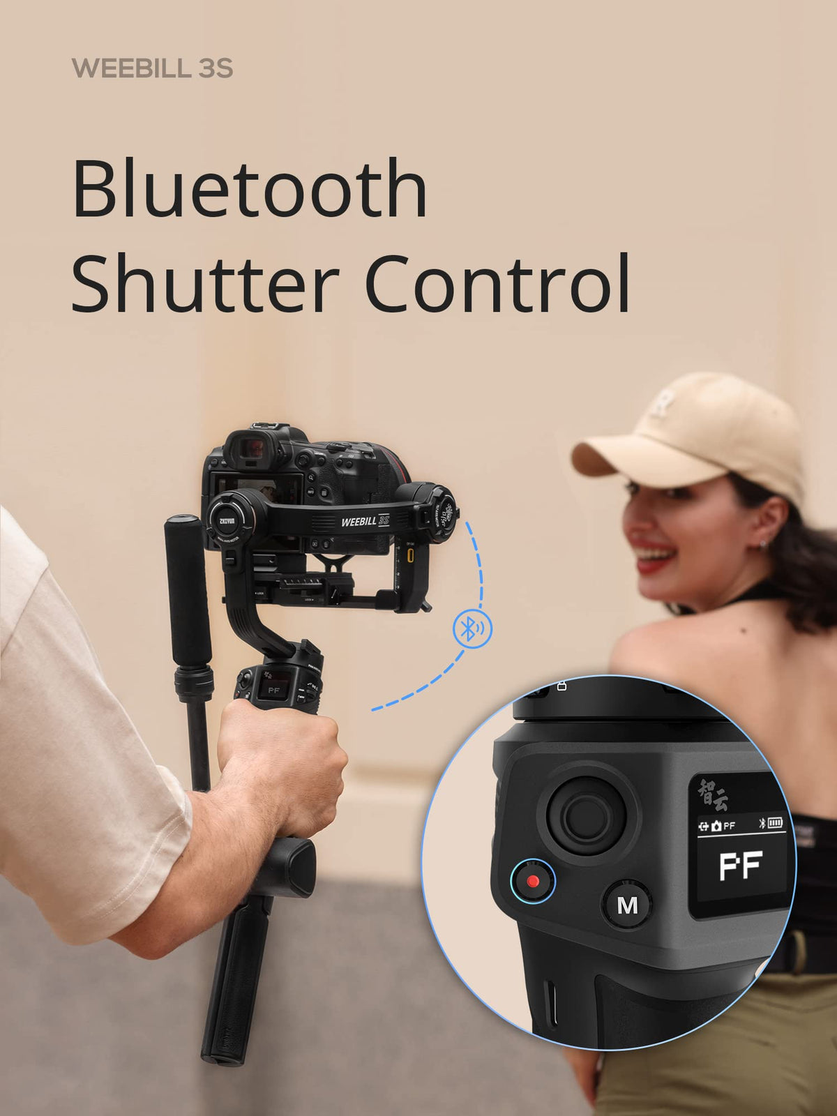 3KG Payload Gimbal Stabilizer with Fill Light V131