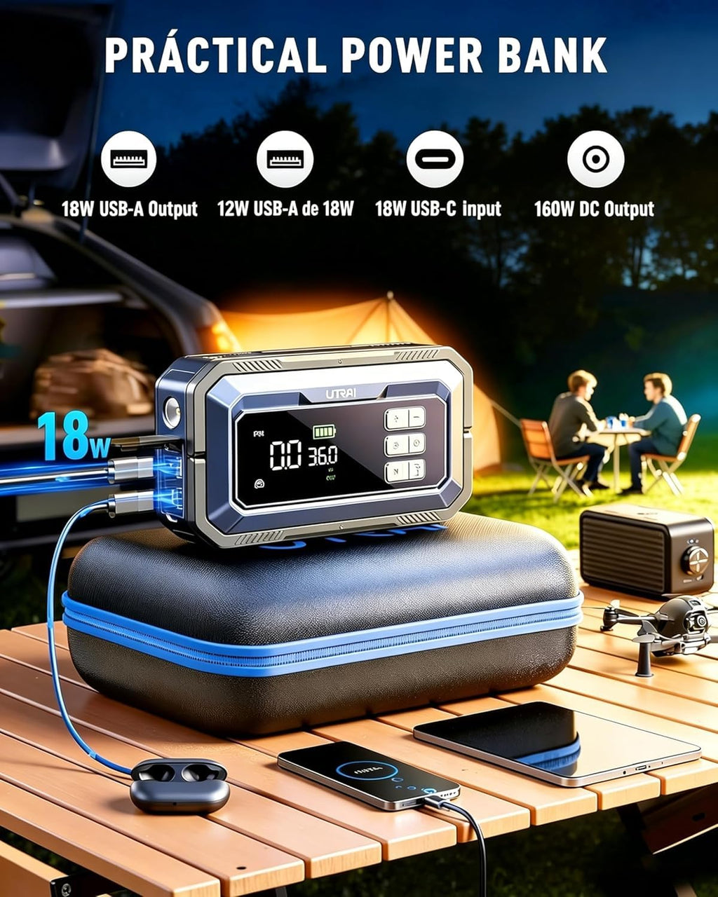 12V 8000A Portable Jump Starter with Air Compressor I72269