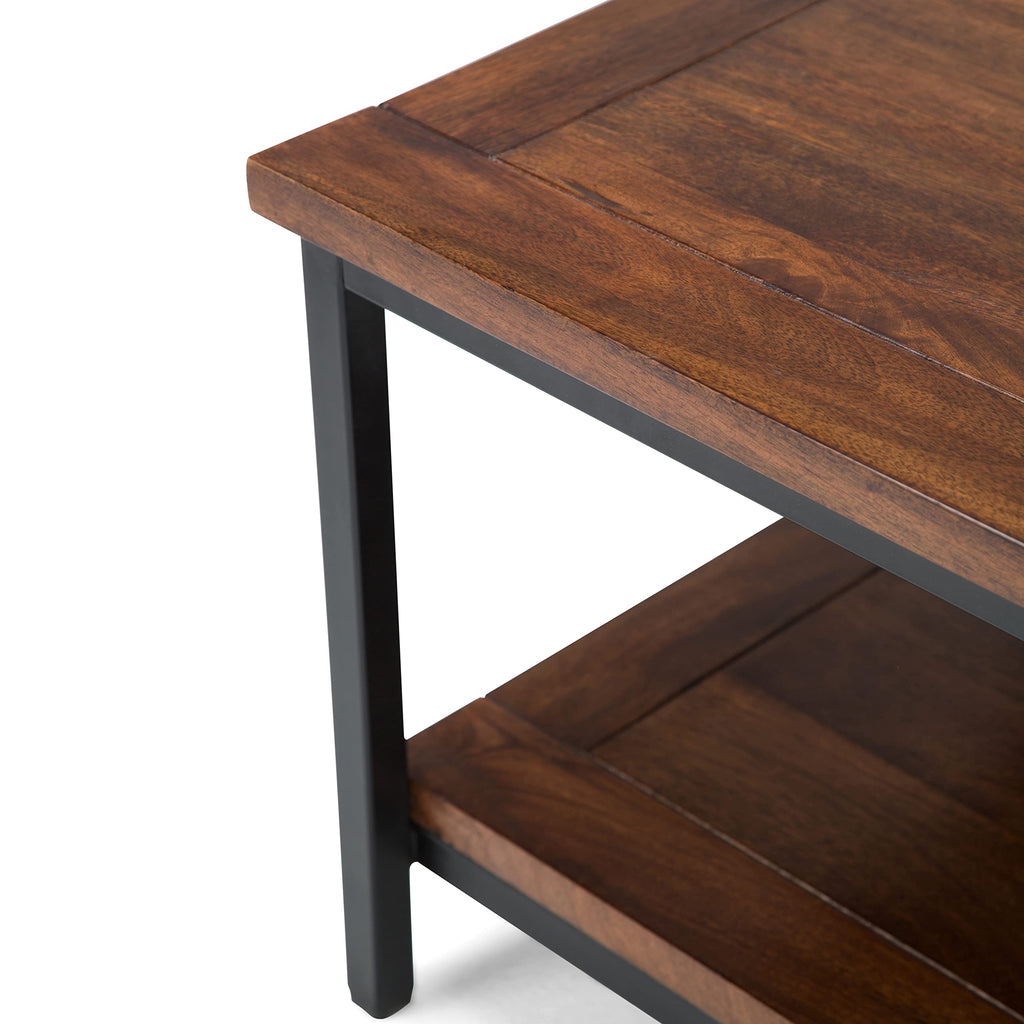 48 inch Dark Cognac Brown Mango Wood Coffee Table H18699