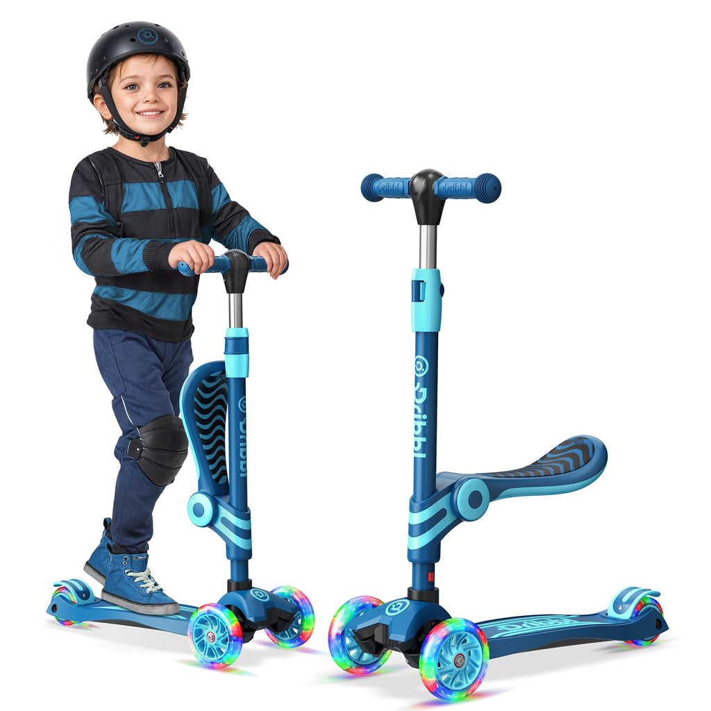Blue 3 Wheel Scooter with Seat for Kids Q272