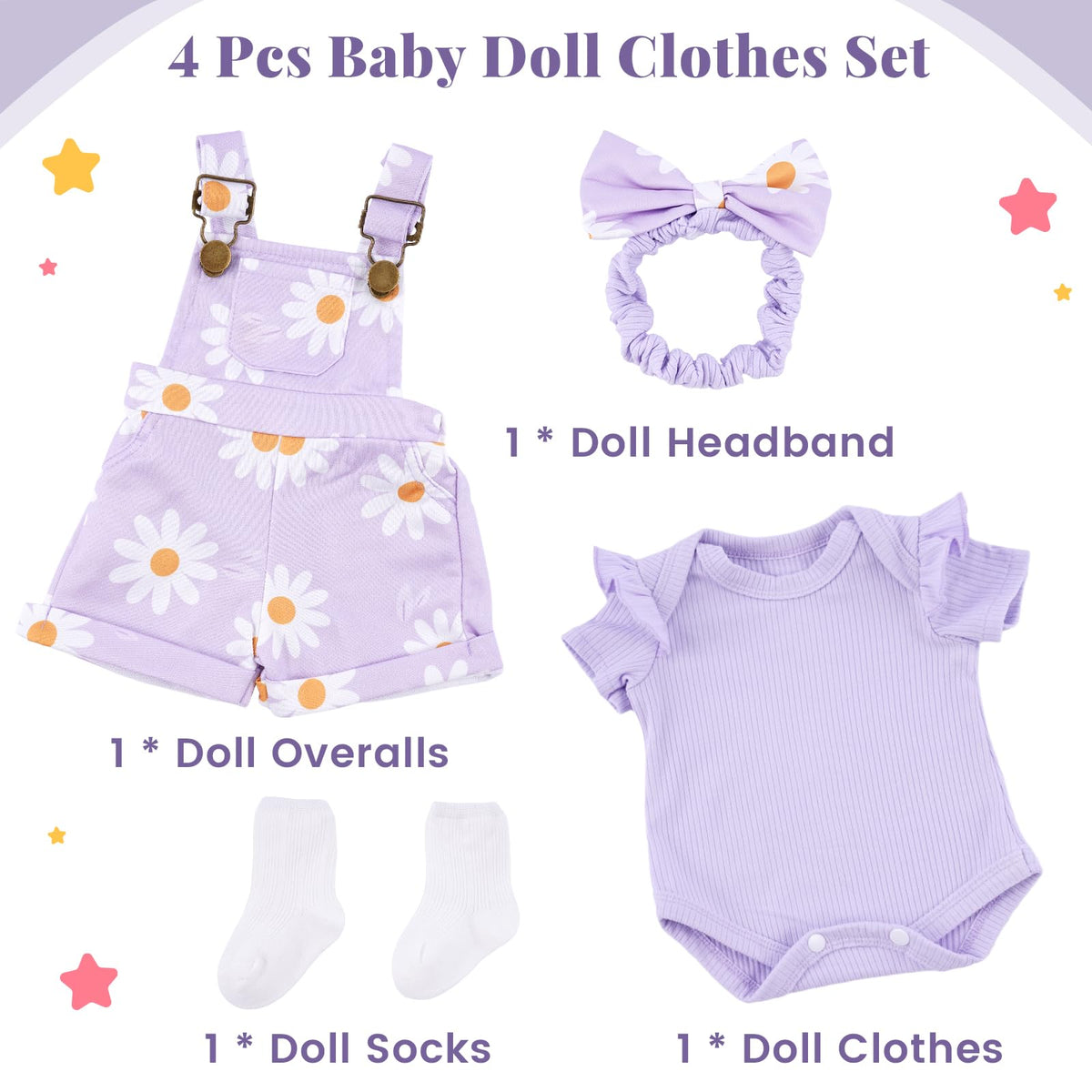 4 Pcs Baby Doll Clothes Set A9552