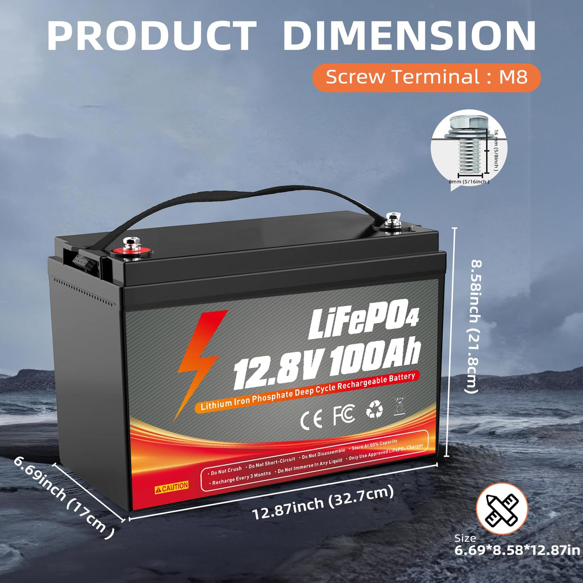 12V 100Ah LiFePO4 Battery A26794
