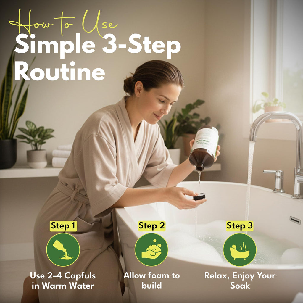 Scented Foaming Bubble Bath with Essential Oils and Epsom Salt, 33.8 fl oz K84216