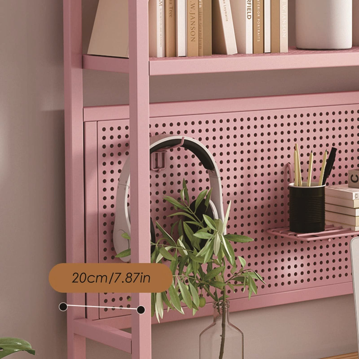 White Metal Desktop Bookshelf H986