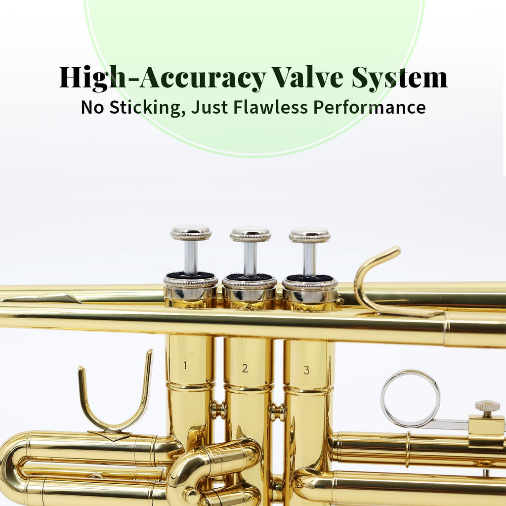 Trumpet Set with Hard Case, Mouthpiece, Cleaning Kit, Brass B955