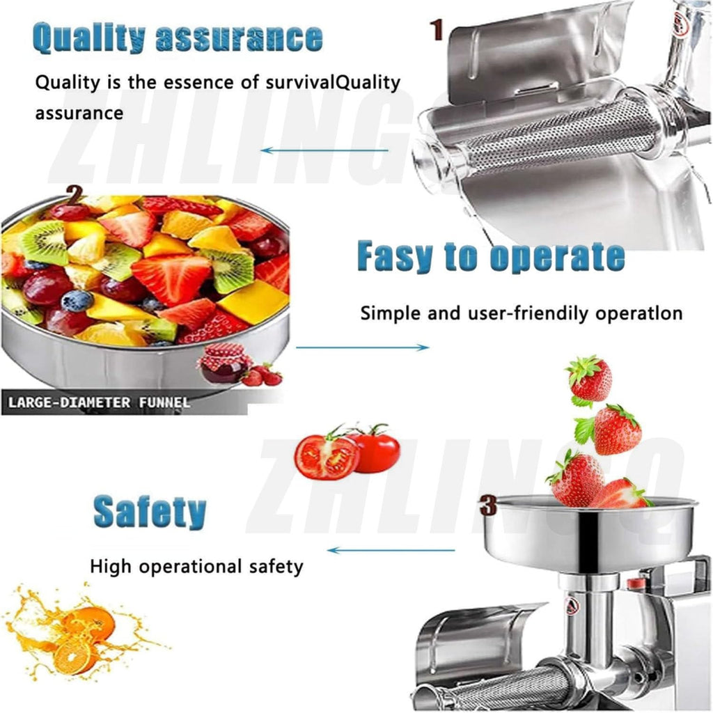 Commercial Electric Tomato Strainer Machine 150KG/H Pure Copper Motor N9211