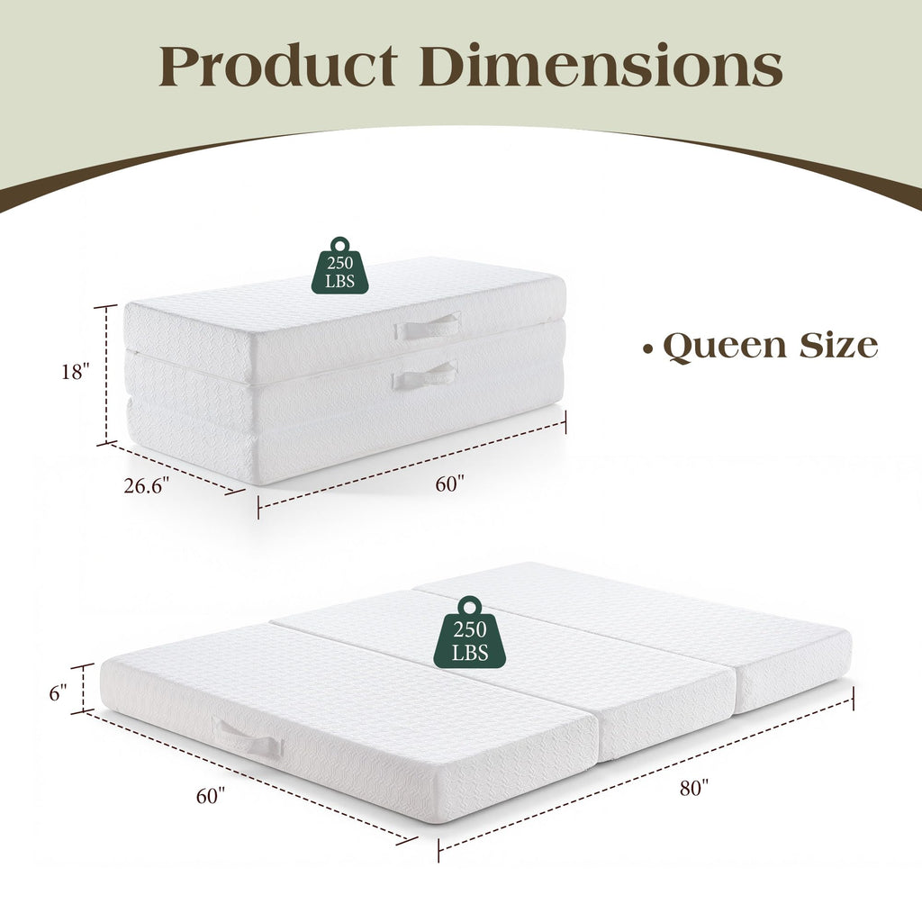 Queen Foldable Memory Foam Mattress with Cooling Gel N57202