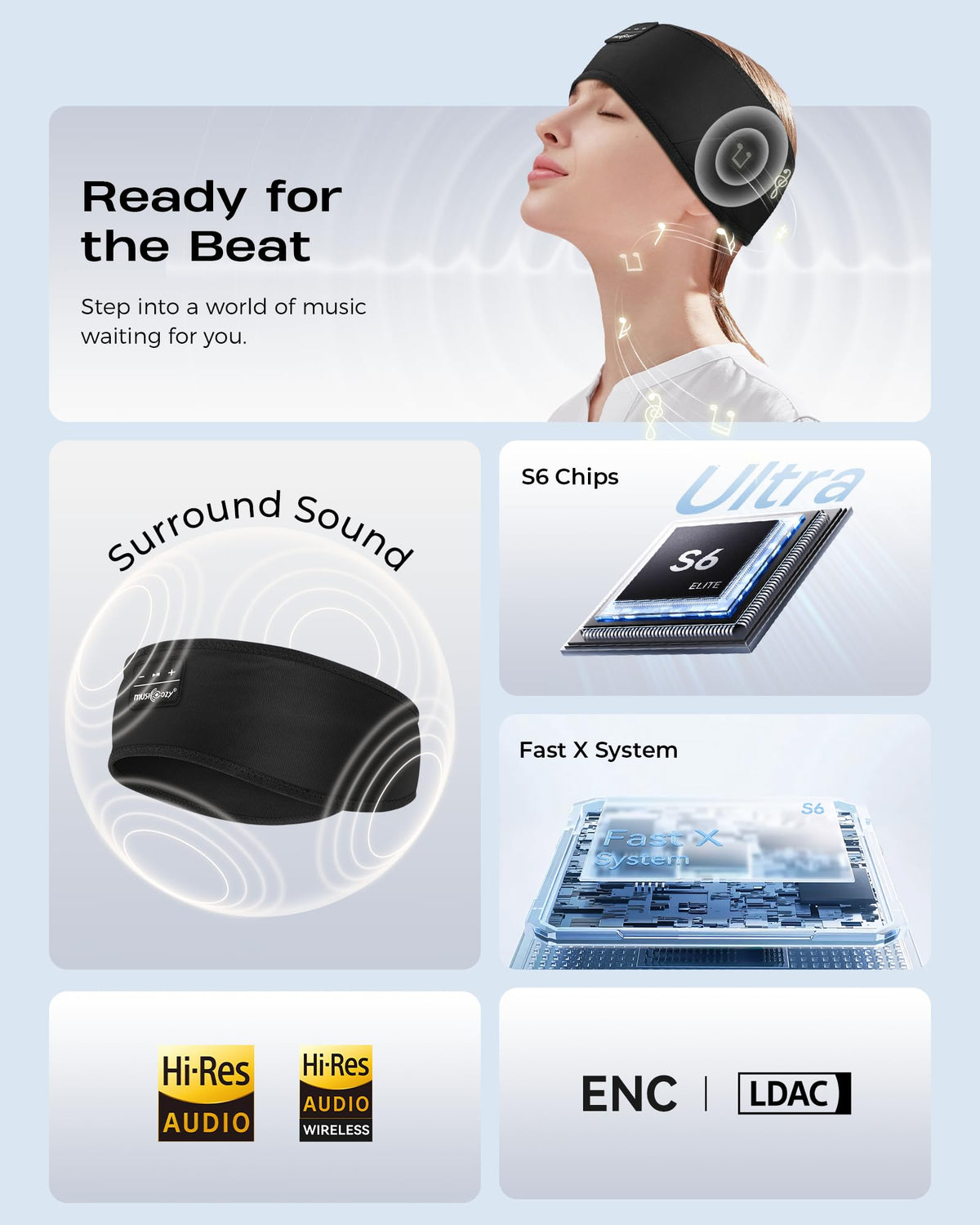 Soft Bluetooth Sleep Headband Headphones Q668082