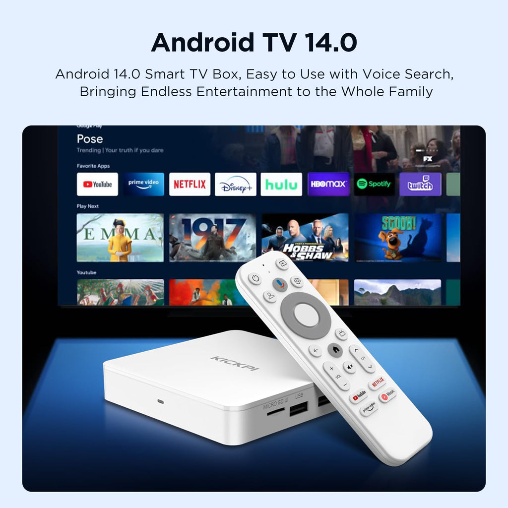 Android TV Box 4K Streaming Device 2GB RAM 16GB ROM White F395679