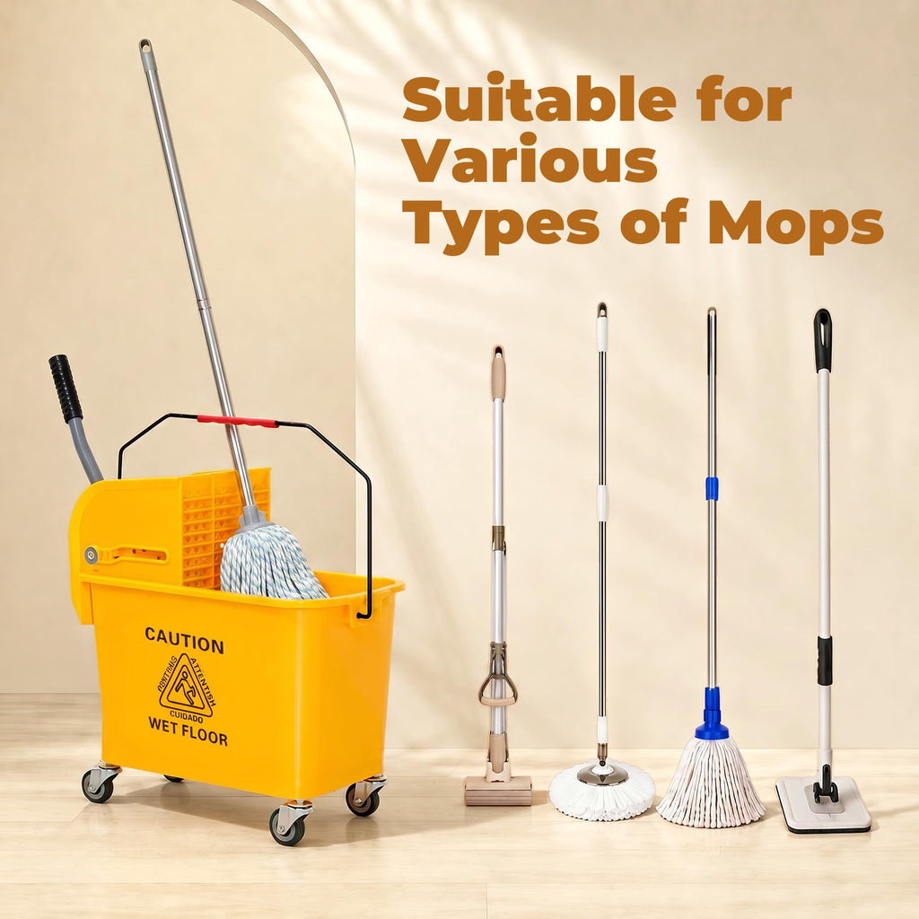 Yellow 21 Quart Mop Bucket with Wheels W690