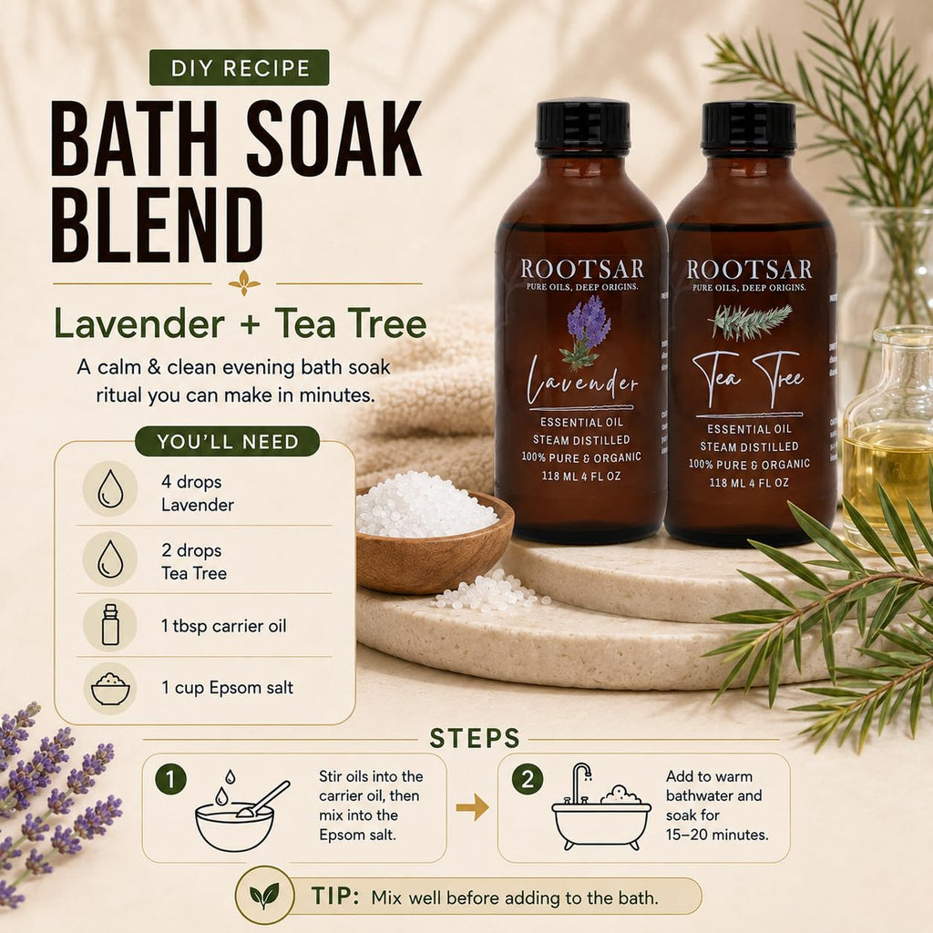 Lavender and Tea Tree Essential Oils Pack of 2 F7360