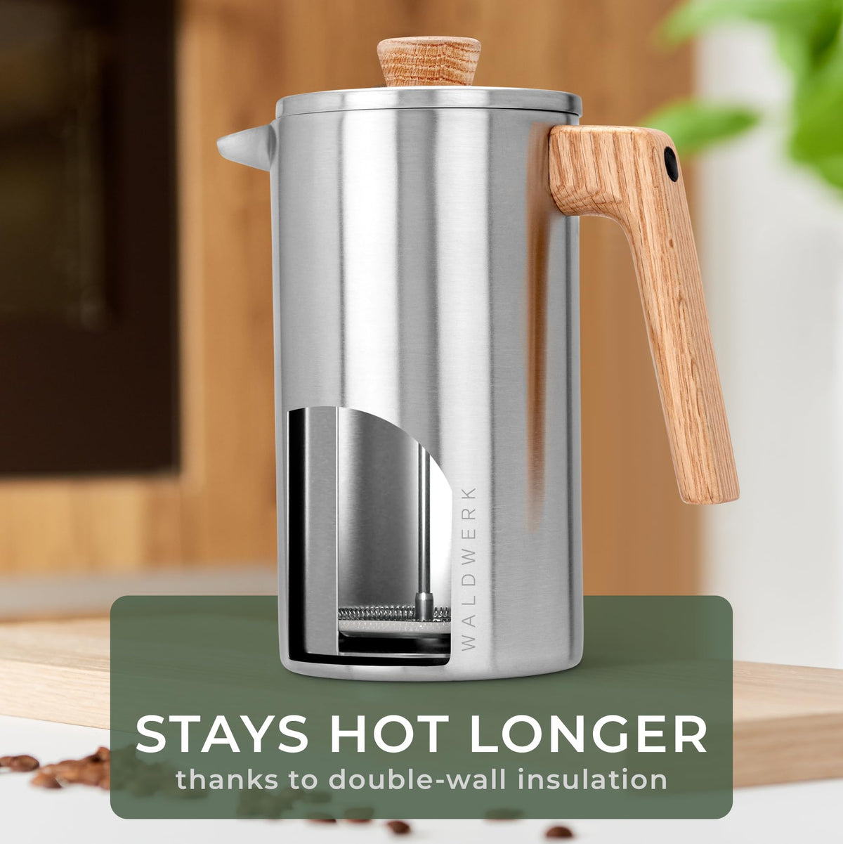 34 oz Stainless Steel Double Wall French Press E2462