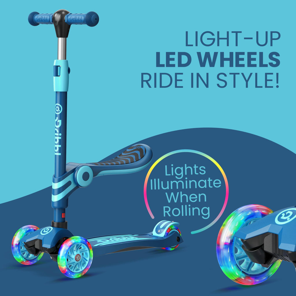 Blue 3 Wheel Scooter with Seat for Kids Q272