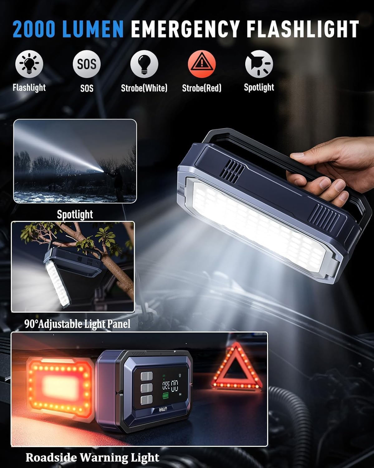 12V 8000A Portable Jump Starter with Air Compressor I72269