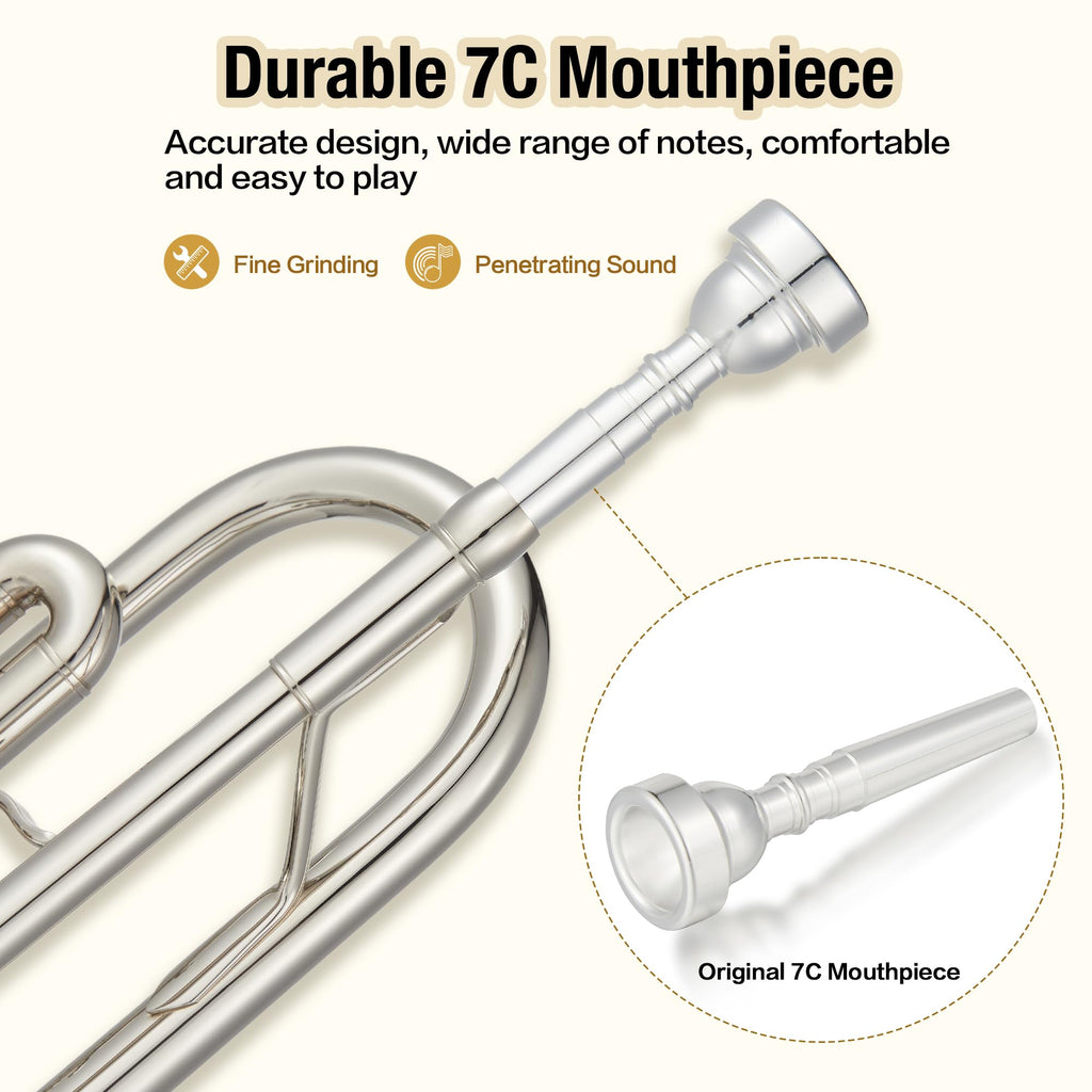 Nickel-Plated Brass Trumpet with Hard Case Z4842