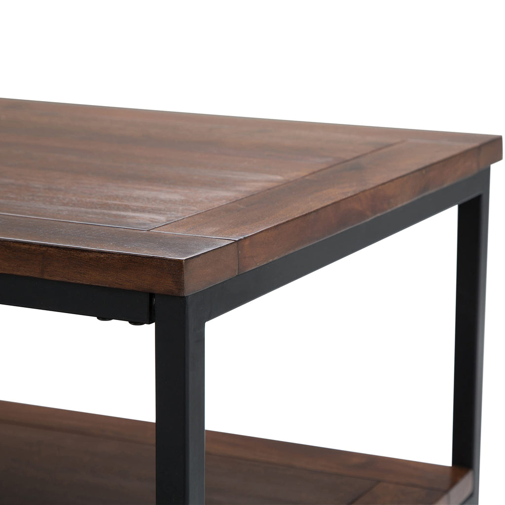 48 inch Dark Cognac Brown Mango Wood Coffee Table H18699