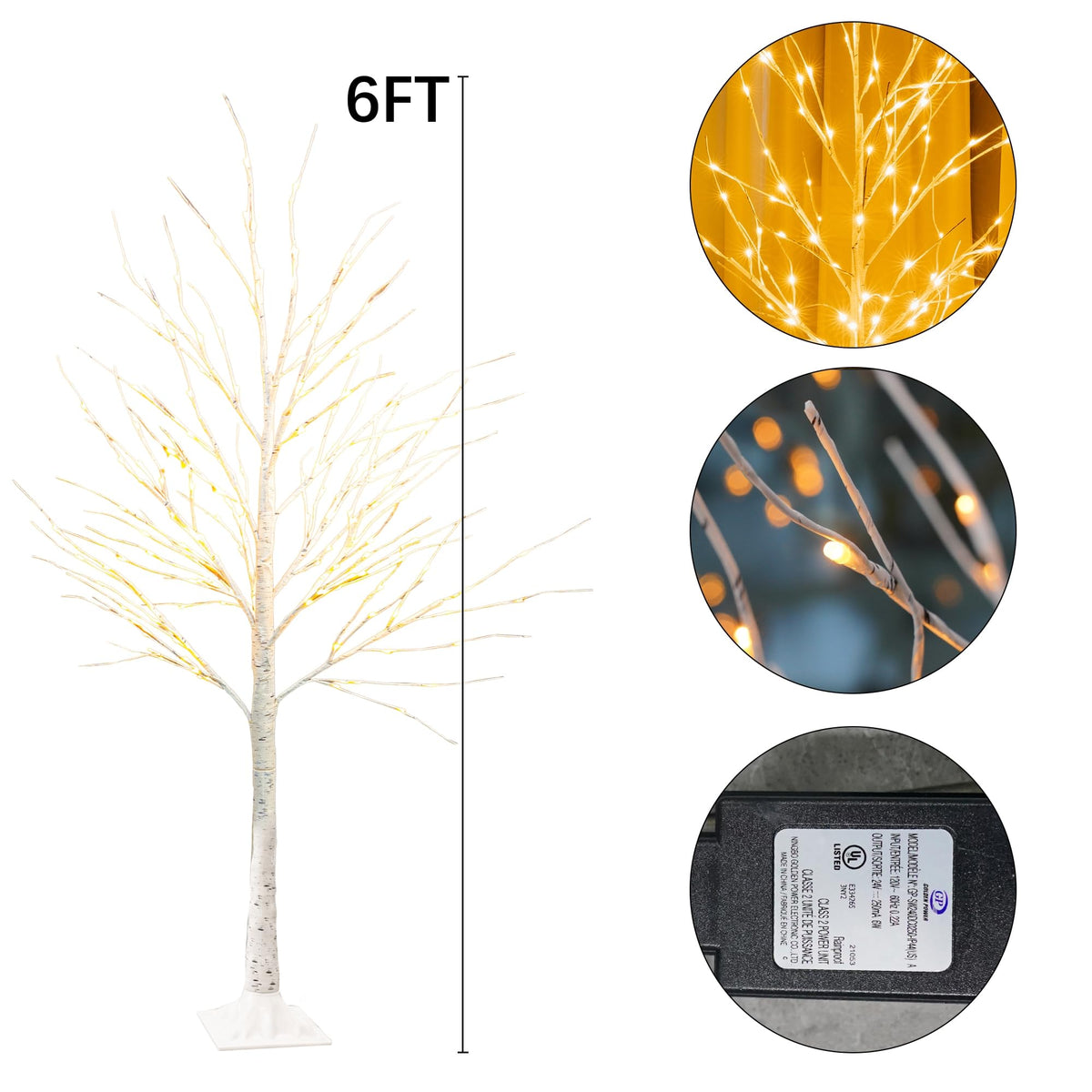 6 FT Pre-lit Artificial Christmas Tree Warm White H815164