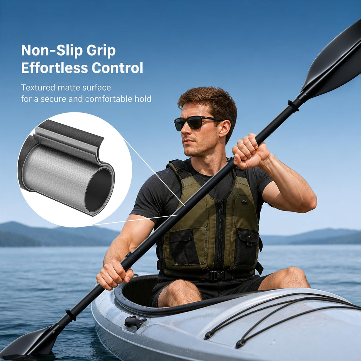 Heavy Duty Portable Kayak Paddle with Non-Slip Grip L73011