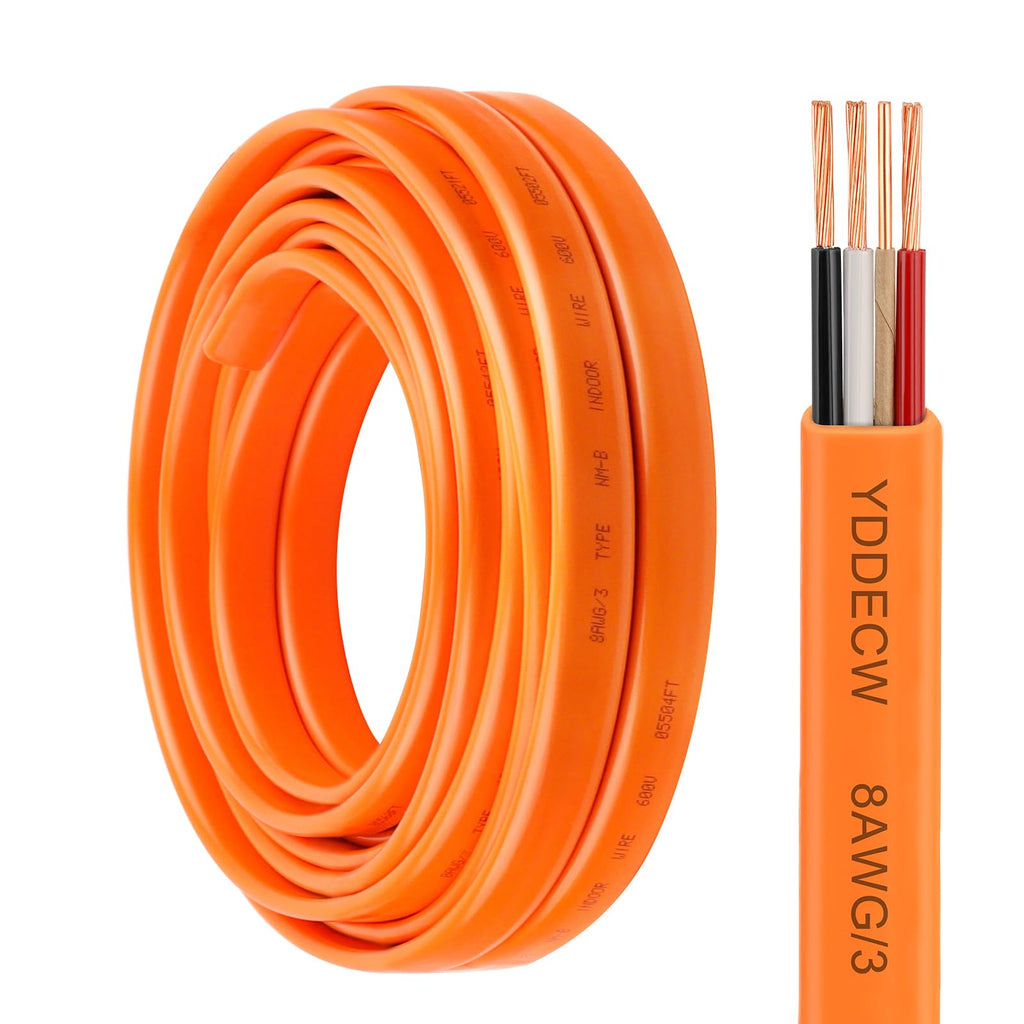 8 AWG 3 Conductor Non-Metallic Sheathed Cable 10FT Orange B82601