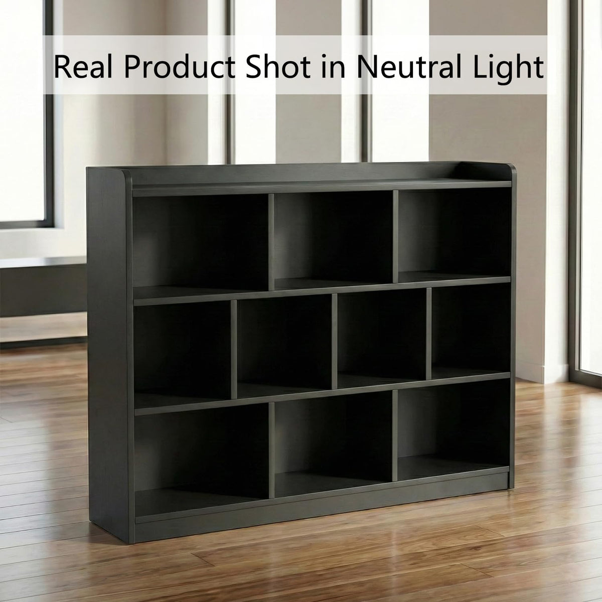 Black 3 Tier Wood Bookshelf W276
