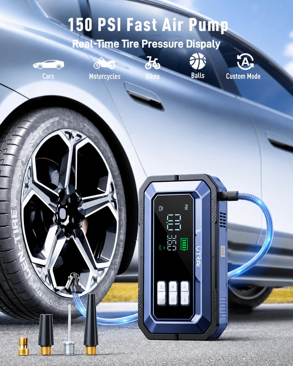 12V 8000A Portable Jump Starter with Air Compressor I72269