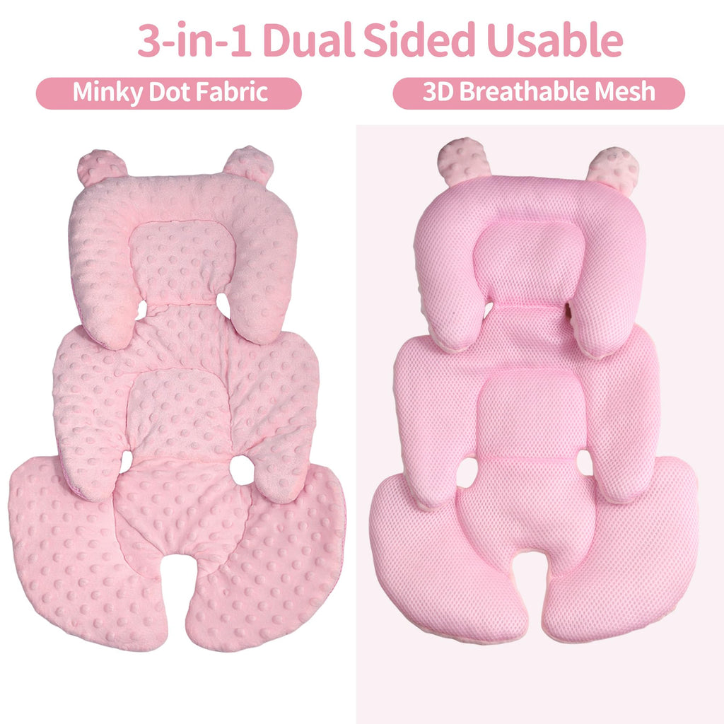 Reversible Carseat Head Body Support Newborn Pink V61352