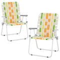2 Pcs Lightweight Folding Beach Chairs with Armrests J333