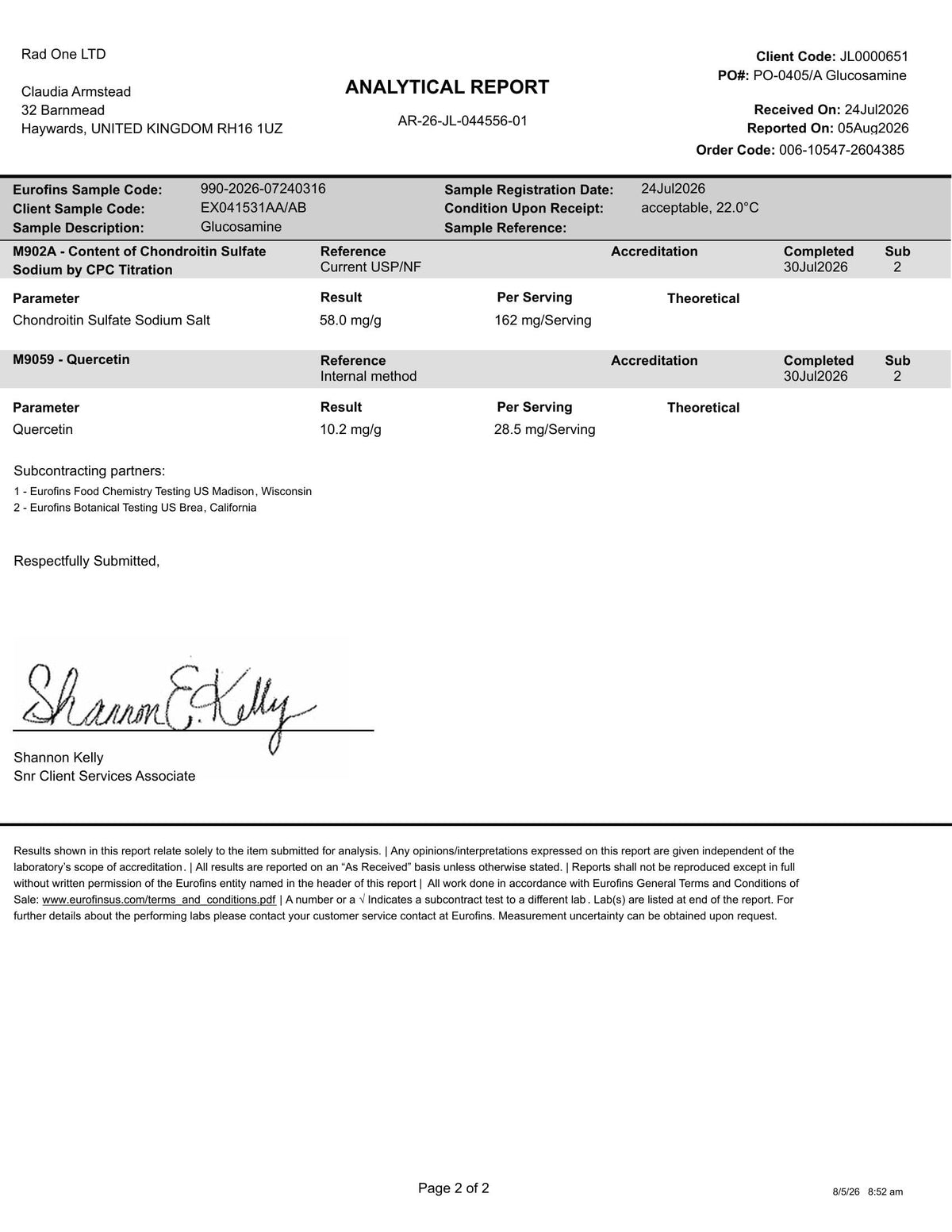 Glucosamine Chondroitin MSM M8304