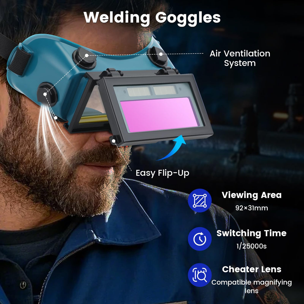 Auto-Darkening Welding Goggles with Flip-Up Lens R46618