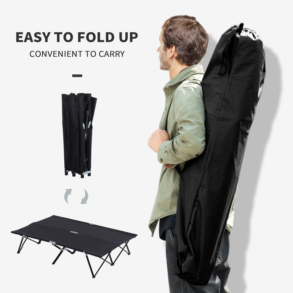 2 Person Folding Camping Cot with Carry Bag, 300 lbs Capacity B412