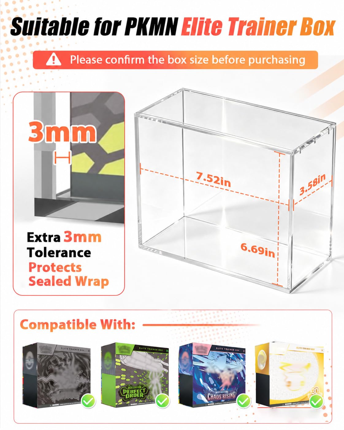 Acrylic ETB Protector Case 3 Pack E25794