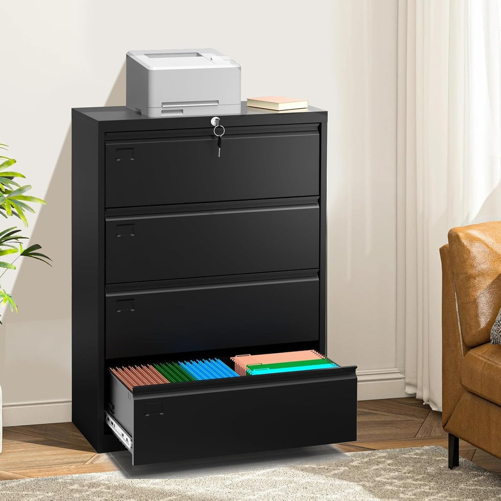 4 Drawer Metal File Cabinet with Lock W740034