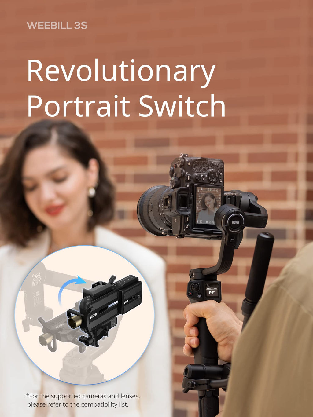 3KG Payload Gimbal Stabilizer with Fill Light V131